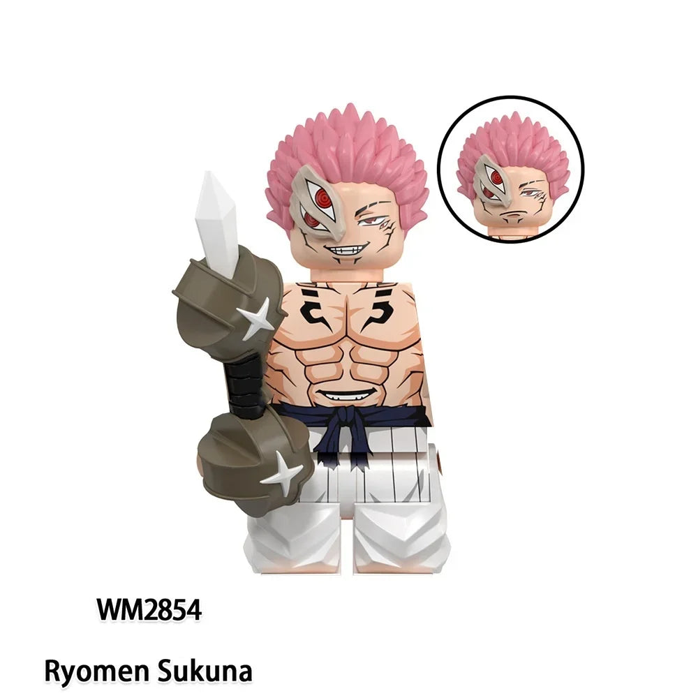 Anime Jujutsu Kaisen Cartoon Gojo Satoru Itadori Yuj Fushiguro Megumi Okkostu Yuta Building Blocks Mini Action Figures Kids Toy - Jujutsu Kaisen Merch - Free Shipping Buy Now