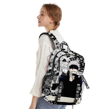 Sac à dos d'école Anime Satoru Gojo pour ordinateur portable, sac à dos pour garçons, filles, adolescents, sac d'école, sac de voyage, sac à bandoulière