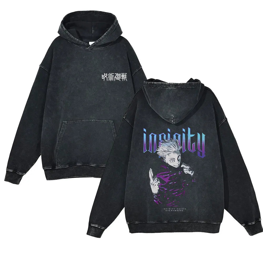 Anime Jujutsu Kaisen Washed Hoodie 100% Cotton Vintage Printed Long Sleeve Men's Clothing Fashion Casual Hip Hop Sweatshirt - Jujutsu Kaisen Merch - Free Shipping Buy Now