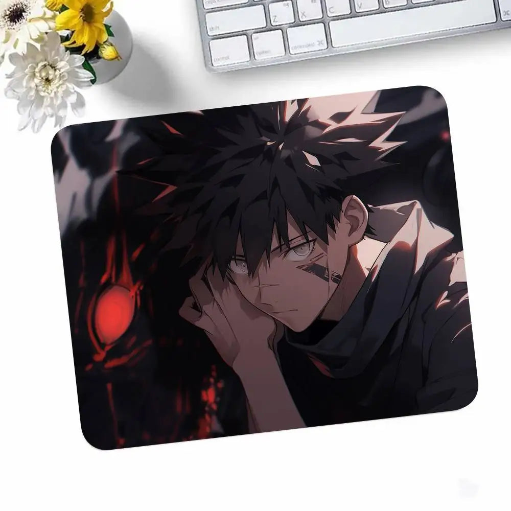 Anime Jujutsu Kaisen Fushiguro Megumi Mousepad Small LockEdge Mouse Pad For Gamers Computer Desk Pad Rectangular Anti-slip