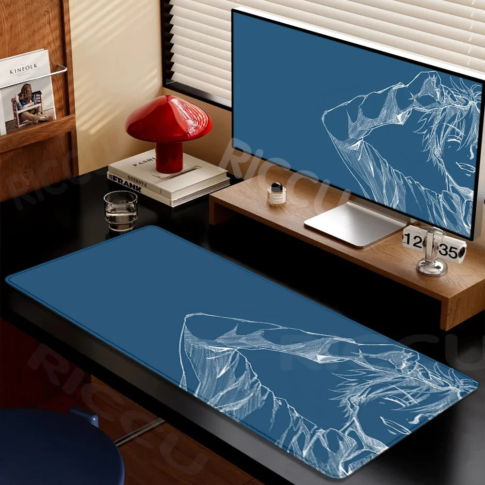Large Gaming Mouse Pad J-ujutsu Kaisen Gojo Satoru Mouse pad LockEdge Thickened Computer Keyboard Desk Mat Rubber Anti slip Mats