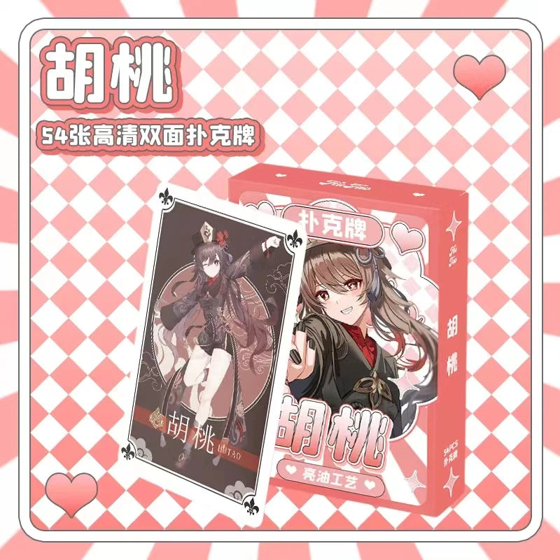Anime poker Board Games Playing Cards Genshin Impact Demon Slayer Jujutsu Kaisen Card Table Game for Children Birthday Gift Toy