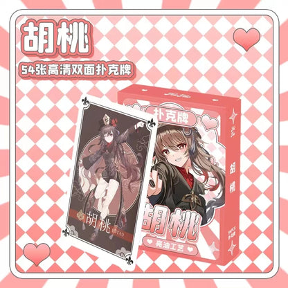 Anime poker Board Games Playing Cards Genshin Impact Demon Slayer Jujutsu Kaisen Card Table Game for Children Birthday Gift Toy