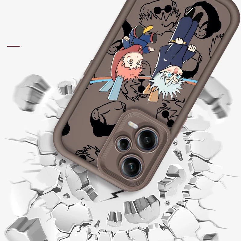 Coque de téléphone en TPU pour Xiaomi Redmi Note 13, 12, 12C, 11, 11S, 10, 10C, 10A, 9C, 9A Pro 5G, motif dessin animé Jujutsu Kaisen