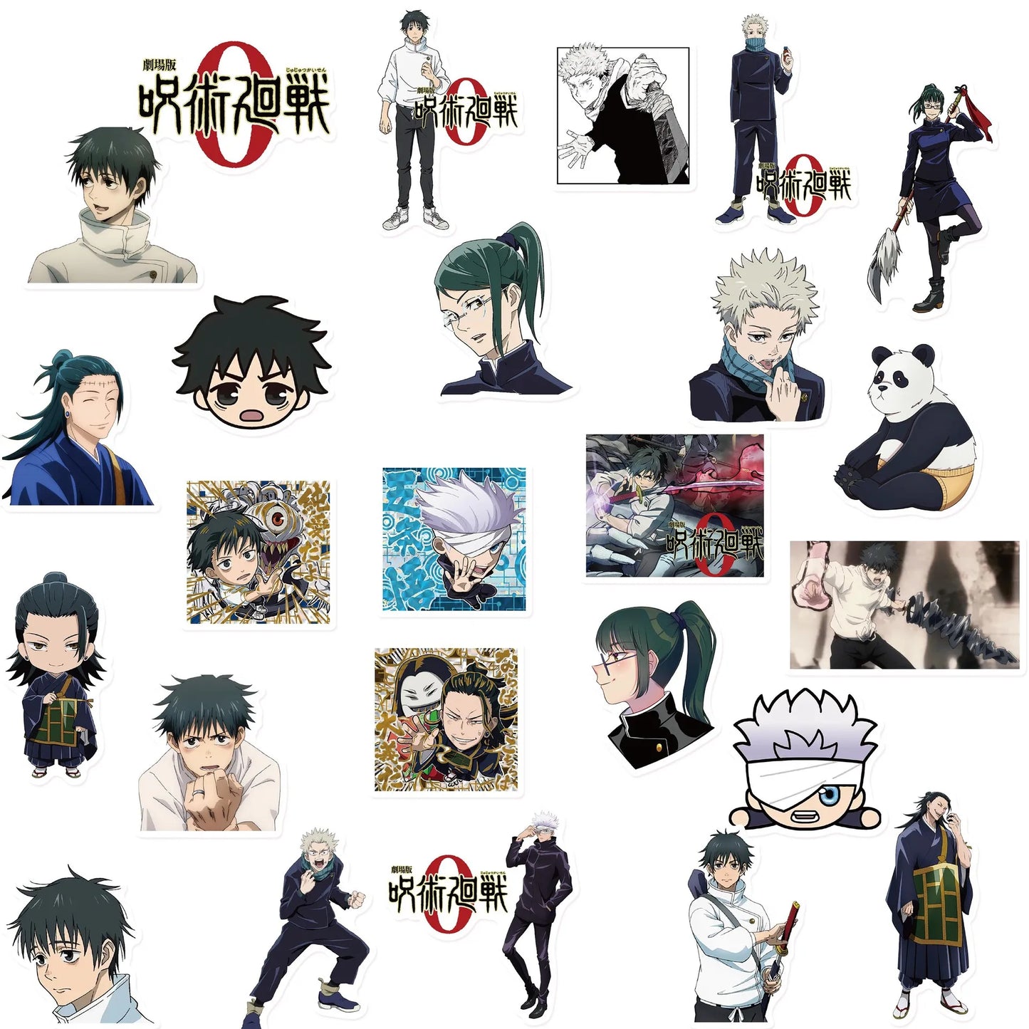 Autocollants Anime Jujutsu Kaisen 50 pièces Autocollants Anime classiques populaires Autocollants en vinyle imperméables pour bouteille d'eau Ordinateur portable
