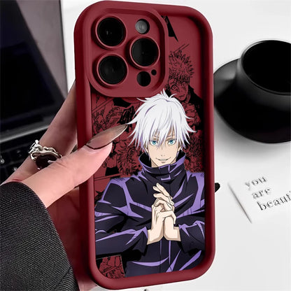 Coque souple Jujutsu Kaisen Gojo Satoru Plus pour iPhone 15, 14, 13, 12, 11, Mini, XS, XR, X, 8, 7 Pro Max