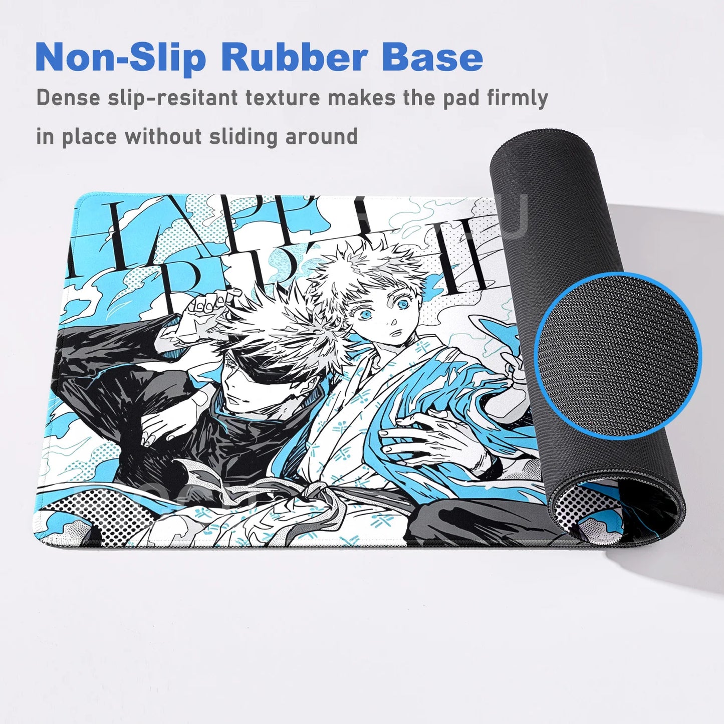 XXL J-Jujutsu Kaisen Gojo Satoru Mouse Pad Carpet Cartoon Anime Gaming Mousepad Non-Slip Rubber Desk Mat Computer Laptop Office