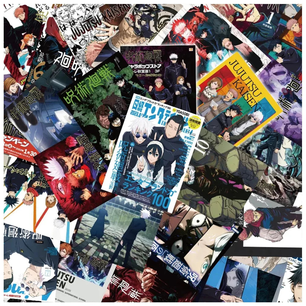 10/30/60pcs Jujutsu Kaisen Poster Anime Stickers Cartoon Decals Toys Waterproof DIY Stationery Laptop Cool Satoru Gojo Sticker