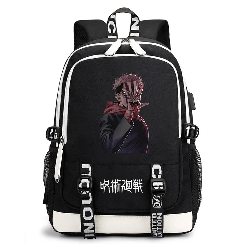 Sac à dos imprimé anime Jujutsu Kaisen, sac d'école pour étudiant, sac USB, cadeau de rentrée scolaire