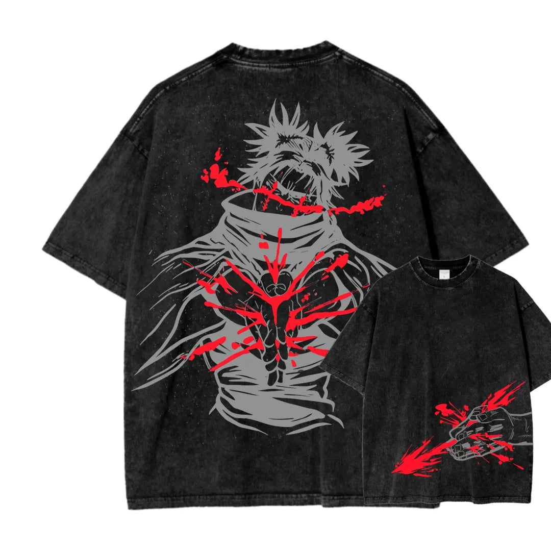 Vintage Jujutsu Kaisen CHOSO T-shirt Women's and Men's Anime Washed Cotton T Shirt Summer Harajuku Street Men Tops Clothing - Jujutsu Kaisen Merch - Free Shipping Buy Now