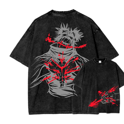 Vintage Jujutsu Kaisen CHOSO T-shirt Women's and Men's Anime Washed Cotton T Shirt Summer Harajuku Street Men Tops Clothing - Jujutsu Kaisen Merch - Free Shipping Buy Now