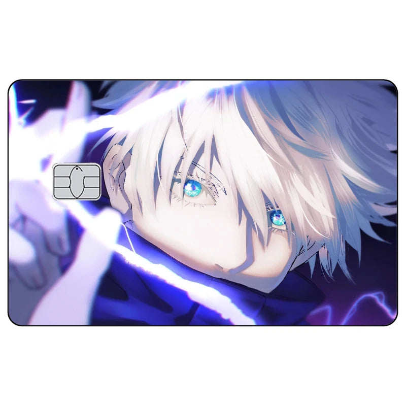 Jujutsu Kaisen Credit Card Skin Sticker Gojo Satoru Stickers for VISA JCB Mastercard and Other IC Bank Card Decoration Protect