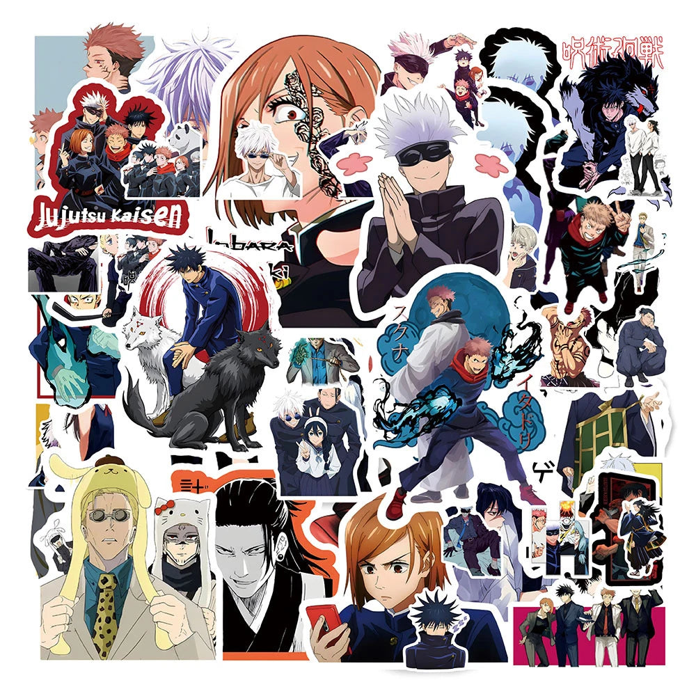 10/30/50pcs Cartoon Jujutsu Kaisen Anime Stickers Itadori Yuji Satoru Gojo Decal Notebook Laptop Skateboard Cool Sticker Kid Toy