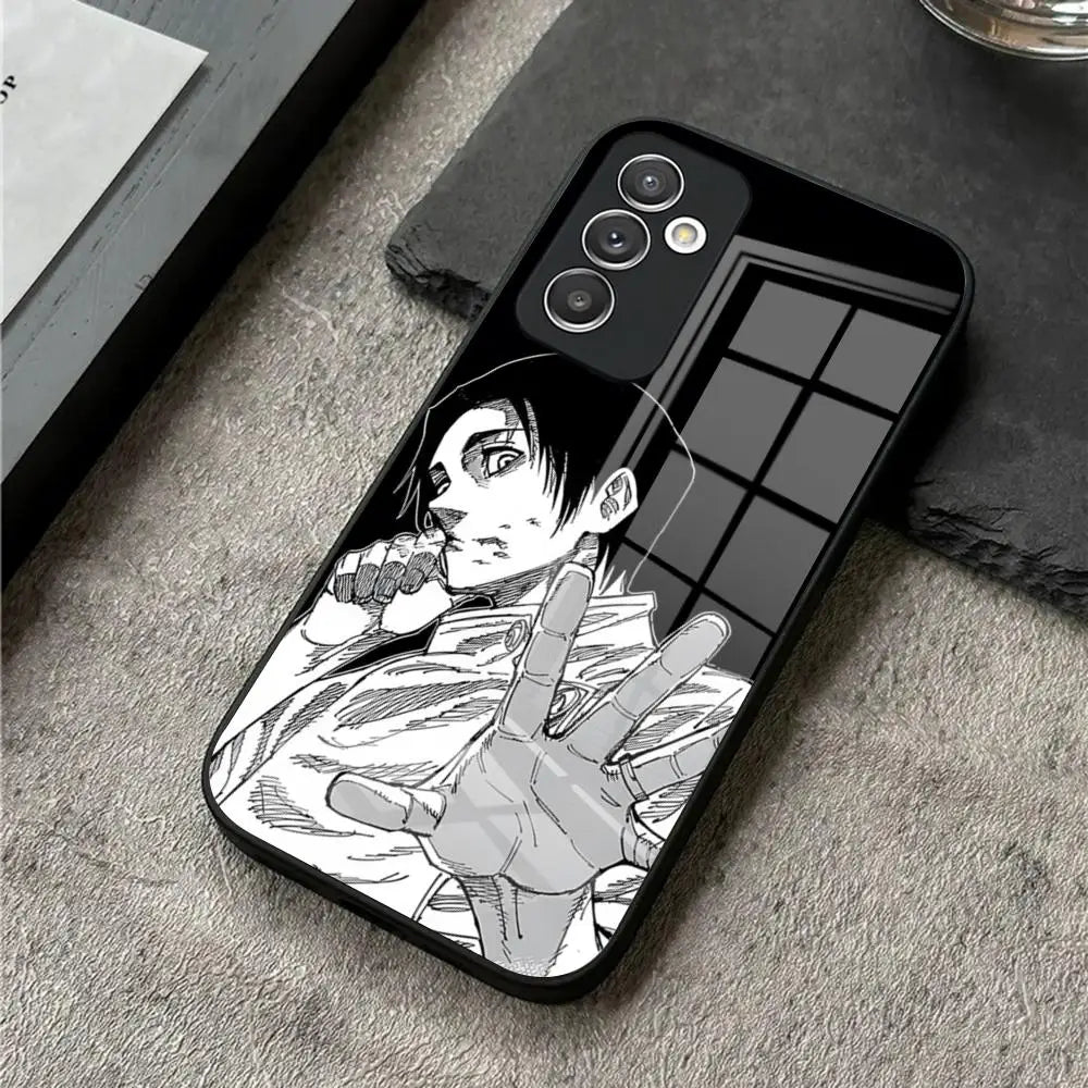 Coque de téléphone Jujutsu Kaisen Yuta Okkotsu en verre pour S24 Ultra Samsung S23 Fe S22 S20 S21 Plus Galaxy A54 A34 A24 A53 Note 20