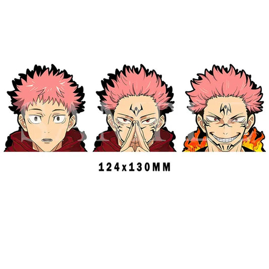 Autocollants Itadori Yuji/Ryomen Sukuna, autocollants Jujutsu Kaisen Motion, autocollants imperméables pour voiture, ordinateur portable, réfrigérateur, etc., cadeau créatif