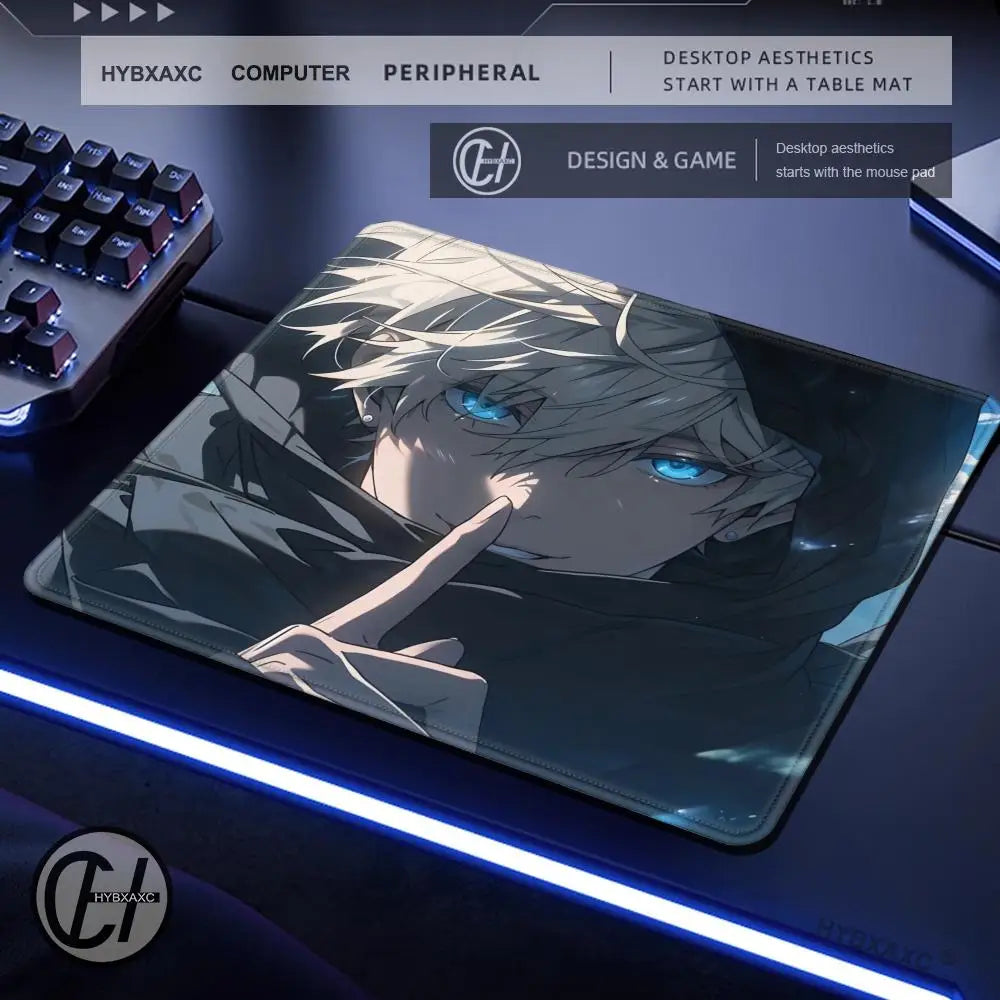 Gojo Satoru Small Gaming Mousepad Anime Jujutsu Kaisen Mouse Pad 500x500 Gamer Company Keyboard Mouse Mats Computer Desk Mat