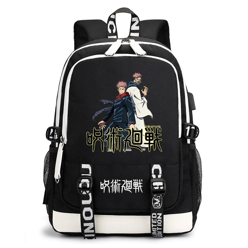 Sac à dos imprimé anime Jujutsu Kaisen, sac d'école pour étudiant, sac USB, cadeau de rentrée scolaire