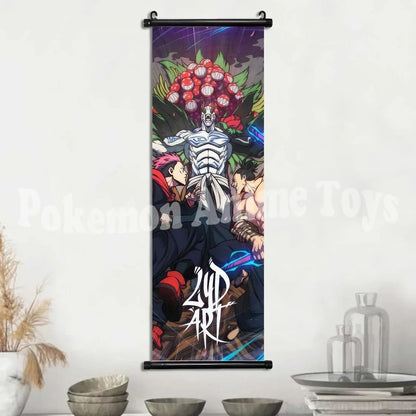 Anime J-Jujutsu Kaisen Character Gojo Satoru Room Home Decoration Mural Gift Hanging Scroll Print Canvas Poster Painting Decor