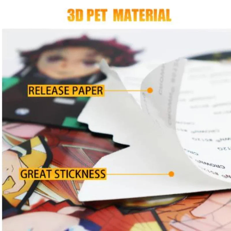 Jujutsu Kaisen Series Combination Complete Works 3D Gradient Car Stickers Anime Peripherals Suitable for Car Notebooks, Etc.