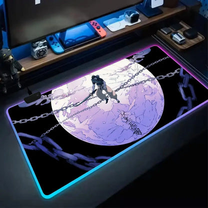 Fushiguro Toji Jujutsu Kaisen Mouse Pad RGB Extra Large Mouse Pad for Gaming, Smooth Surface, Non-Slip, Customizable Lights