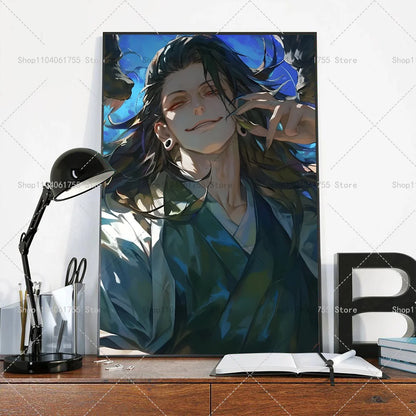 1PC Anime Jujutsu Kaisen Geto Suguru Poster Self-adhesive Art Waterproof Paper Sticker Coffee House Bar Room Wall Decor