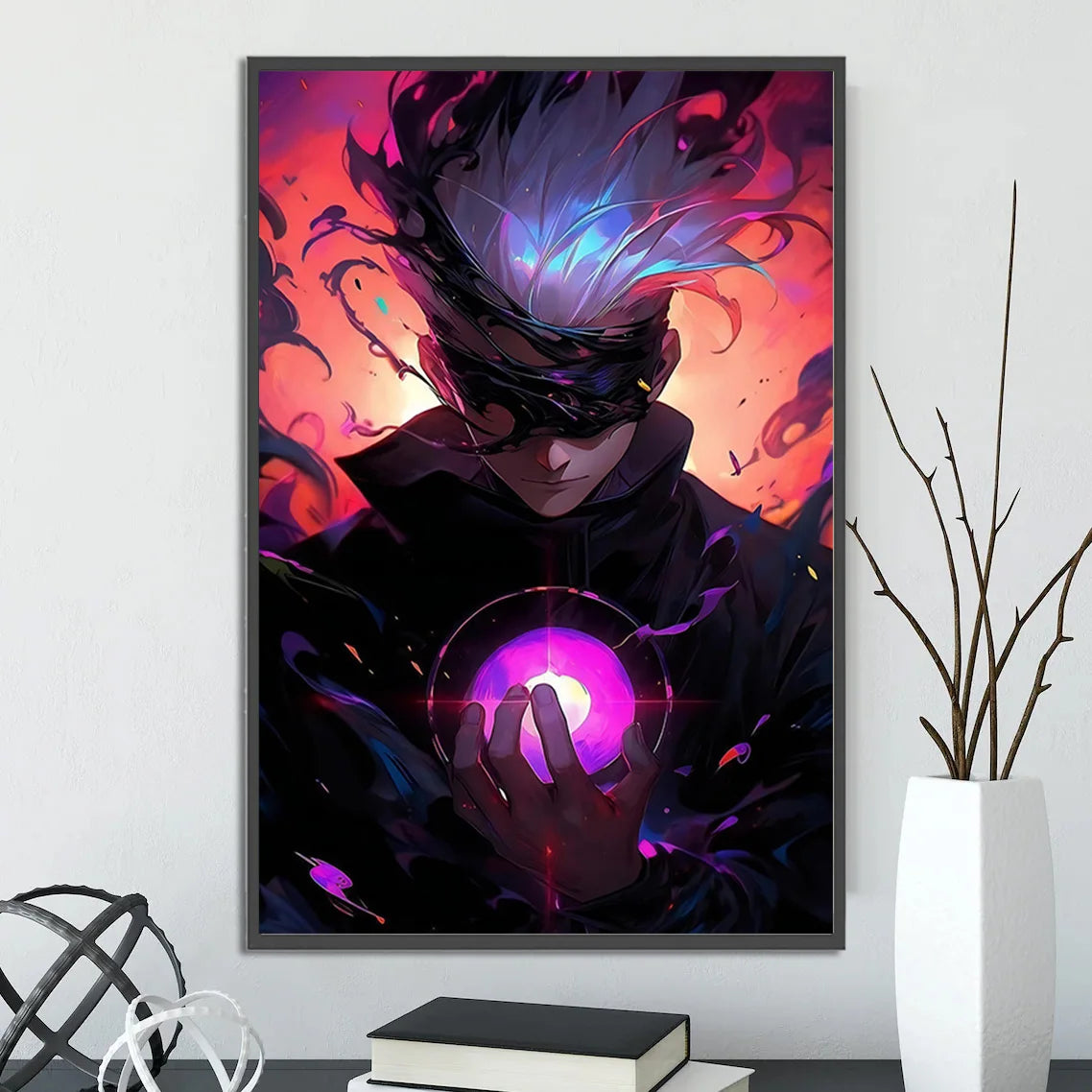 Jujutsu Kaisen Gojo Satoru Self-adhesive Poster Figures Home Decoration Anime Wallpaper Painting Wall Art Bedroom Cartoons Decor