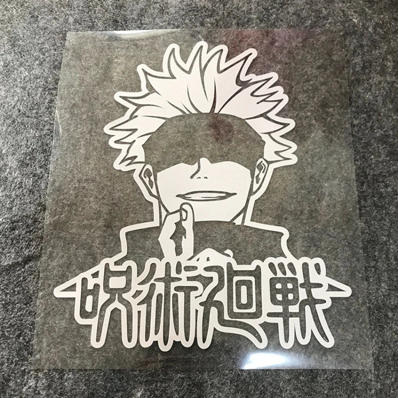 Jujutsu Kaisen Anime Peripherals Gojo Satoru Car Reflective Laser Stickers Motorcycle Computer Notebook Computer Case Stickers