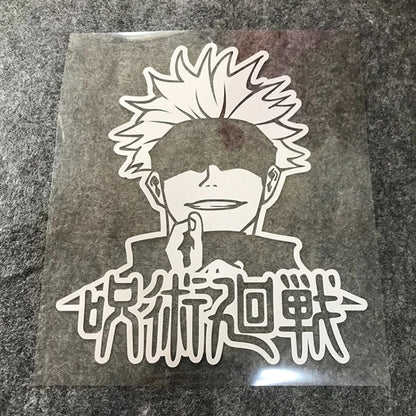 Jujutsu Kaisen Anime Peripherals Gojo Satoru Car Reflective Laser Stickers Motorcycle Computer Notebook Computer Case Stickers