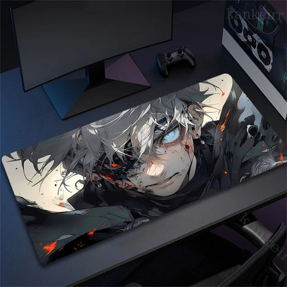 Jujutsu Kaisen Mouse Pad Anime Carpet PC Gamer Computer Black White Keyboard Gaming Accessories Desk Mat Gojo Satoru XL Mousepad