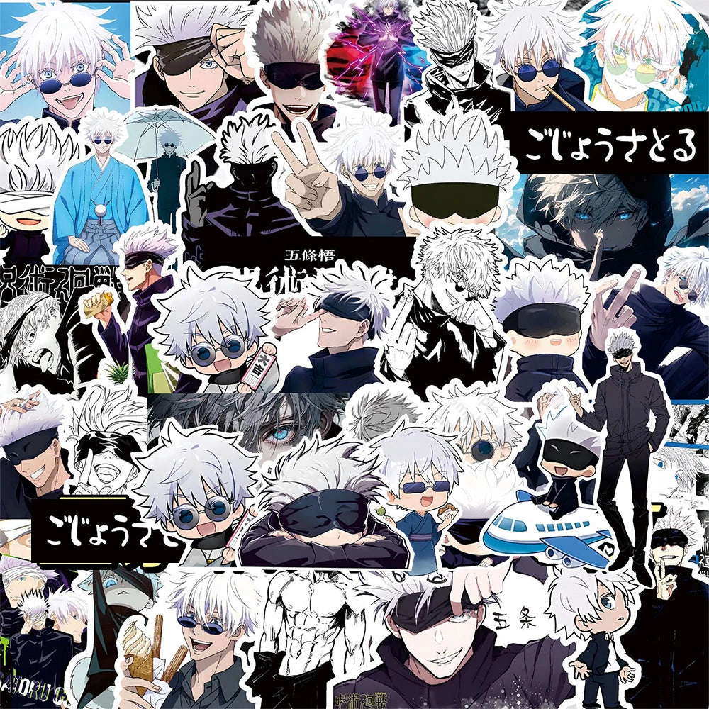 10/30/75pcs Anime Jujutsu Kaisen Satoru Gojo Stickers Cool Caroon Character Decals Phone Laptop Luggage Japan Manga Sticker Pack