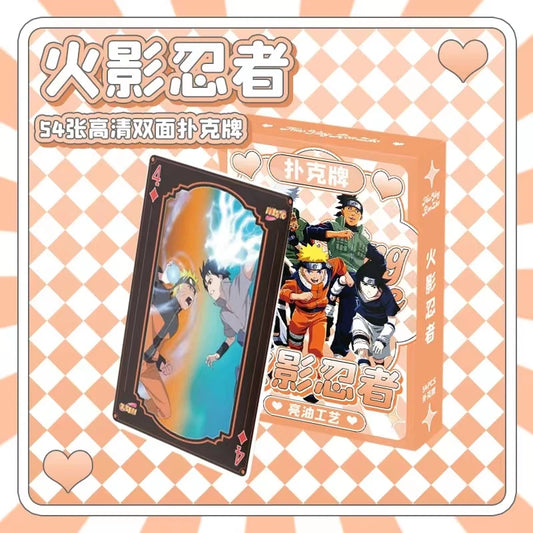 Anime poker Board Games Playing Cards Genshin Impact Demon Slayer Jujutsu Kaisen Card Table Game for Children Birthday Gift Toy