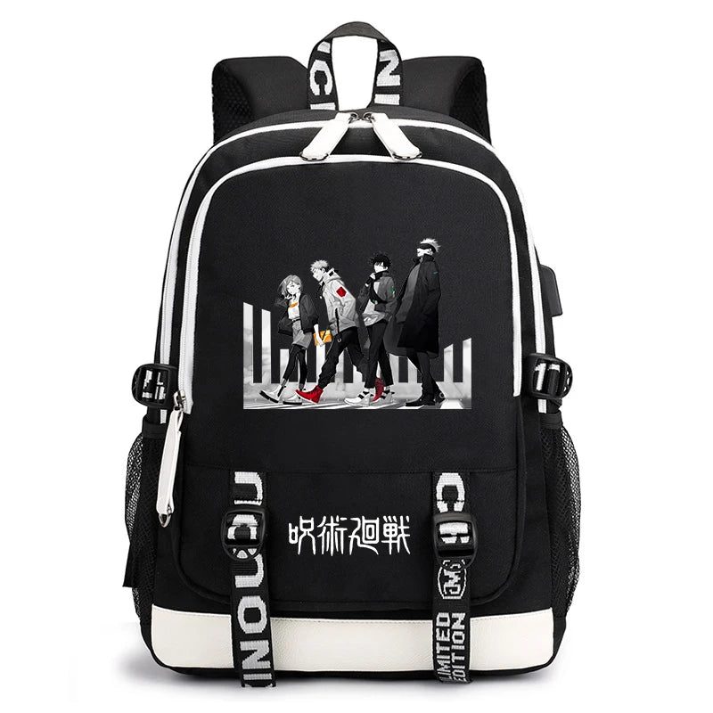 Sac à dos imprimé anime Jujutsu Kaisen, sac d'école pour étudiant, sac USB, cadeau de rentrée scolaire