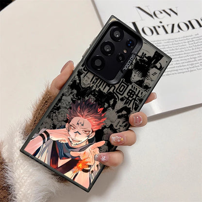 Coque arrière argentée colorée pour Samsung Galaxy S24, S23, S22, S21, S20, Note 20 Ultra Plus FE 5G, dessin animé Jujutsu Kaisen