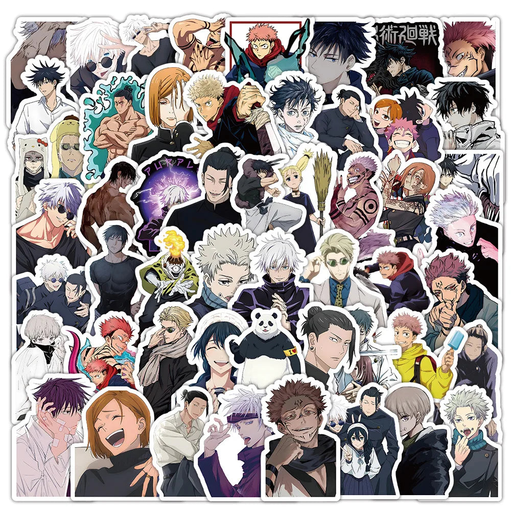 51-73pcs Set Jujutsu Kaisen Anime Itadori Yuji Gojo Satoru Geto Suguru Figures Cute Cartoon Diy Stickers Fans Peripheral Gift