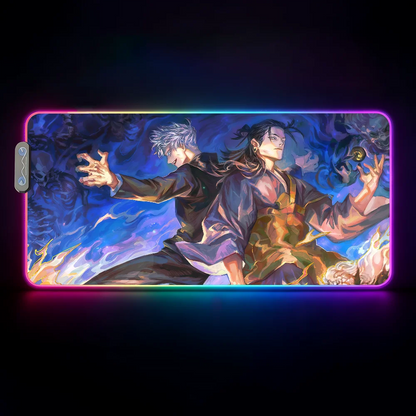 Hot Anime J-Jujutsu K-Kaisen-S Mouse Pad  RGB Led Gaming Bedroom Office Desk Non-Slip Mat  Waterproof Large