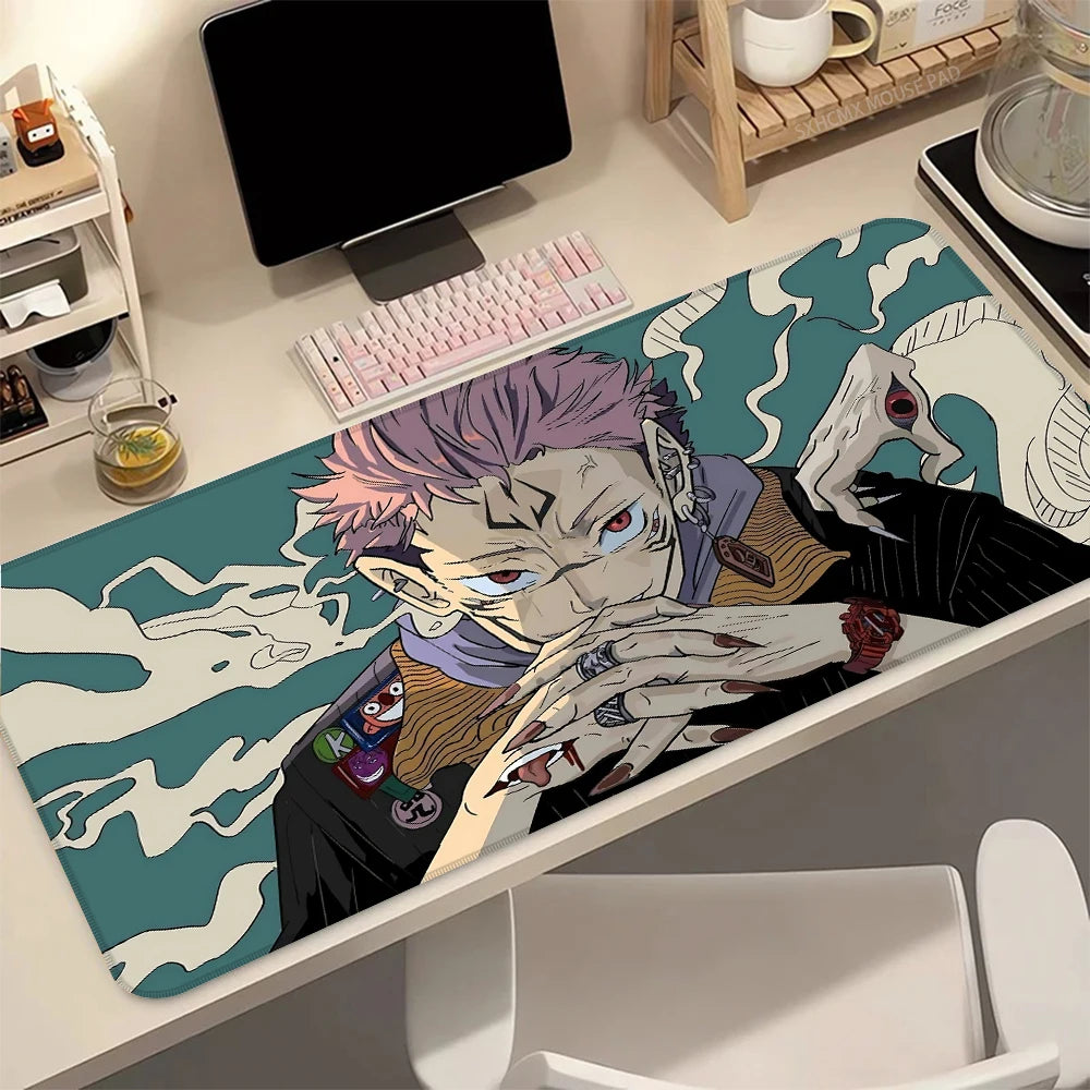 J-Jujutsu K-Kaisen Ryomen Sukuna Anime XXL Gaming Mouse Pad Desk Mat Non Slip Rubber Base Smooth Surface Laptop PC Accessories