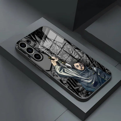 Coque de téléphone Jujutsu Kaisen en verre pour S24 Ultra, Samsung S23 Fe, S22, S20, S21 Plus, Galaxy A54, A34, A24, A53, Note 20, Yuta Okkotsu