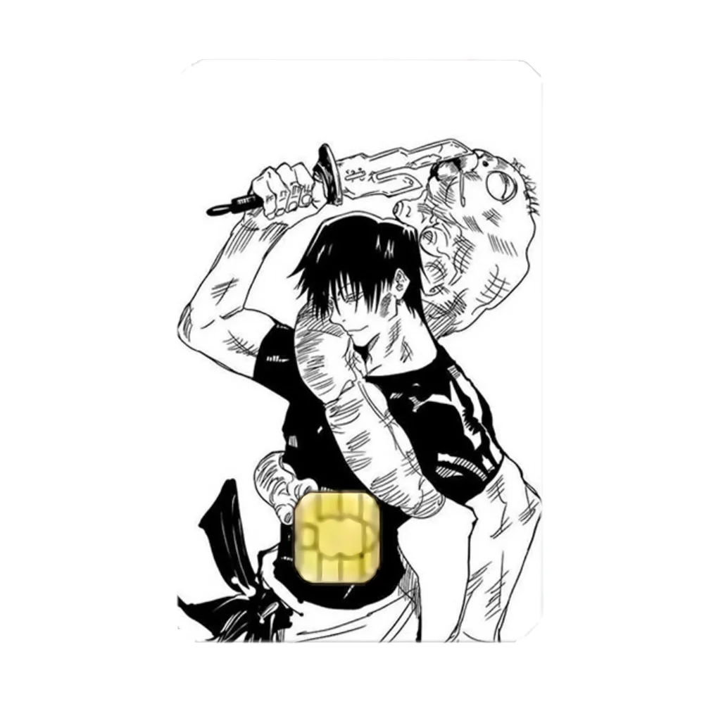 Toji Jujutsu Kaisen Fushiguro Stickers Cartoon Credit Visa Debit Bank Charge Card Bus Metro Waterproof Sticker Decal Decoration