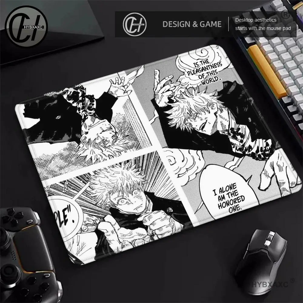 Japan Anime Mouse Pad Laptop 45×40 Black And White Desk Mat PC J-jujutsu K-kaisen Manga Mousepad XS Satoru Gojo Keyboard Rug Mat
