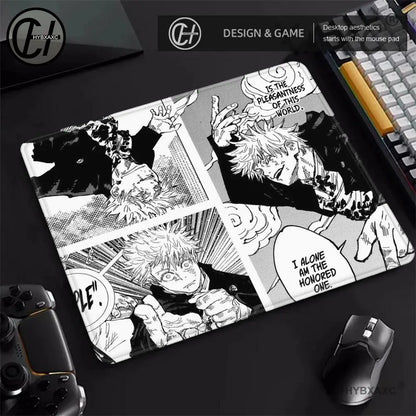 Japan Anime Mouse Pad Laptop 45×40 Black And White Desk Mat PC J-jujutsu K-kaisen Manga Mousepad XS Satoru Gojo Keyboard Rug Mat