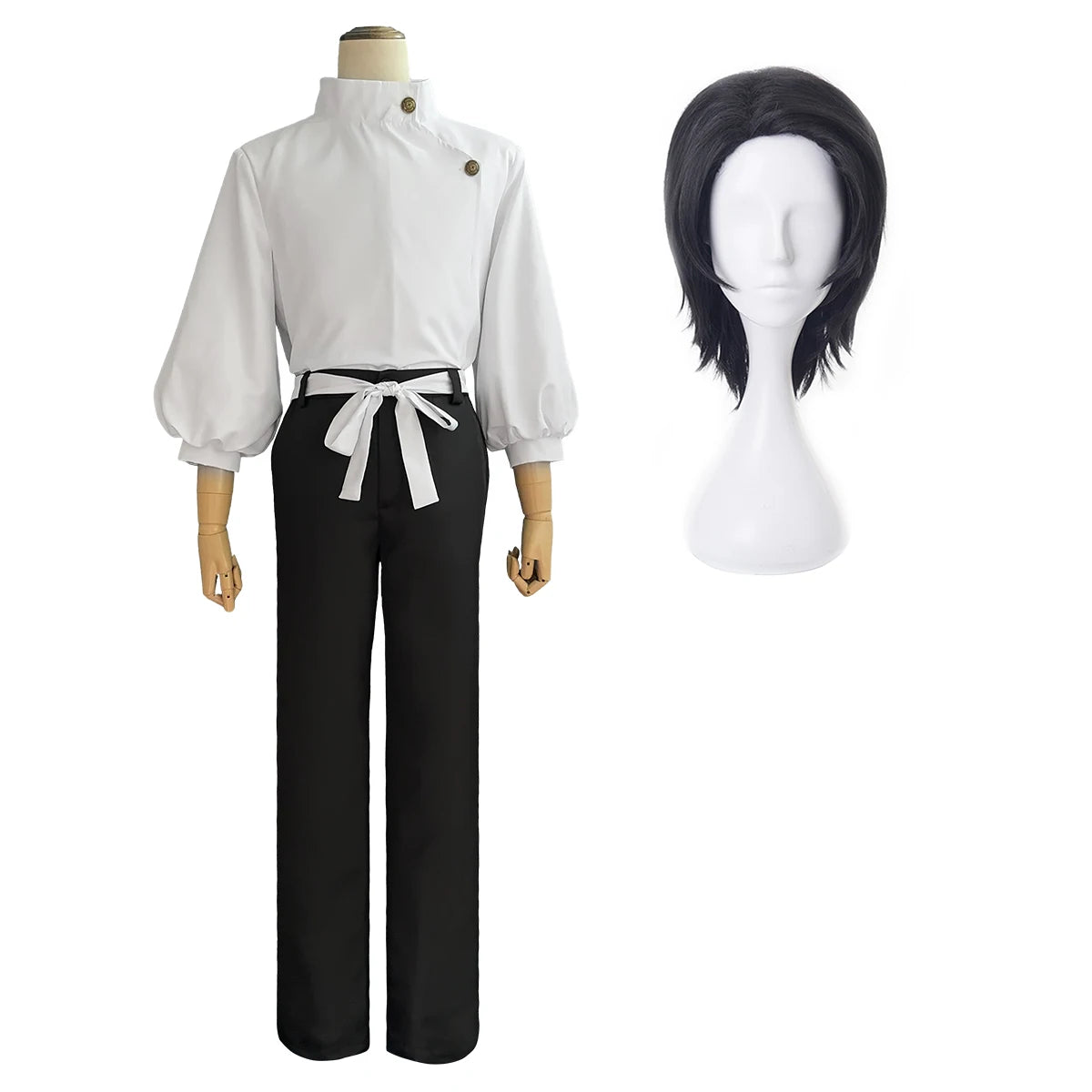 HOLOUN Jujutsu JJK Manga Anime Yuta Okkotsu Cosplay Costume Wig Jacket Black Pants Uniform Rose Net Synthetic Halloween - Jujutsu Kaisen Merch - Free Shipping Buy Now