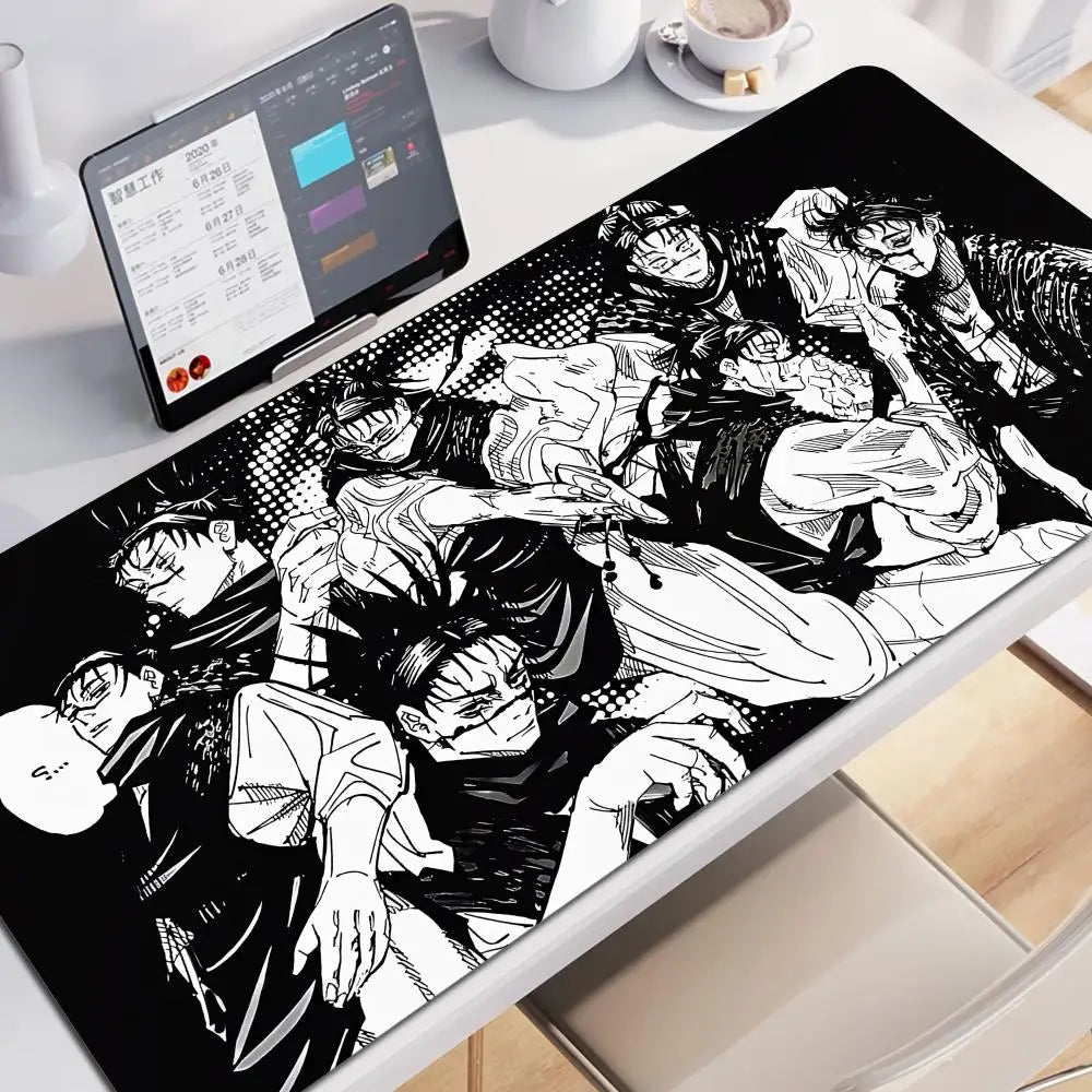 HD 60x30CM Black Anime Jujutsu Kaisen XXL Mouse Pad Gojo Satoru Mouse Pads Computer Gaming Peripheral PC Accessories Desk Mat