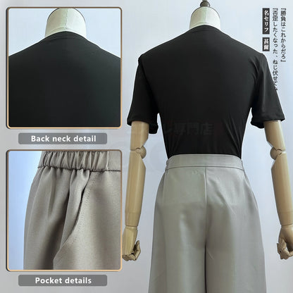 HOLOUN Jujutsu JJK Manga Anime Fushiguro Toji Satoru Gojo Cosplay Costume Wig T-shirt Pants Rose Net Halloween Christmas Gift - Jujutsu Kaisen Merch - Free Shipping Buy Now