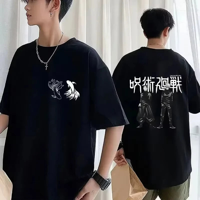 2025 Japanese Anime Jujutsu Kaisen T-shirt Satoru Gojo Geto Suguru Manga Graphic Tees Casual Harajuku Hip Hop Men Women Tops - Jujutsu Kaisen Merch - Free Shipping Buy Now