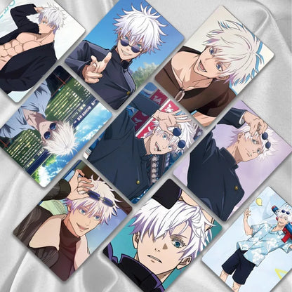 55pcs Jujutsu Kaisen Japanese Anime Laser Small Cards Games Postcards Message Photo Gift Fan Game Gojo Cards Collection