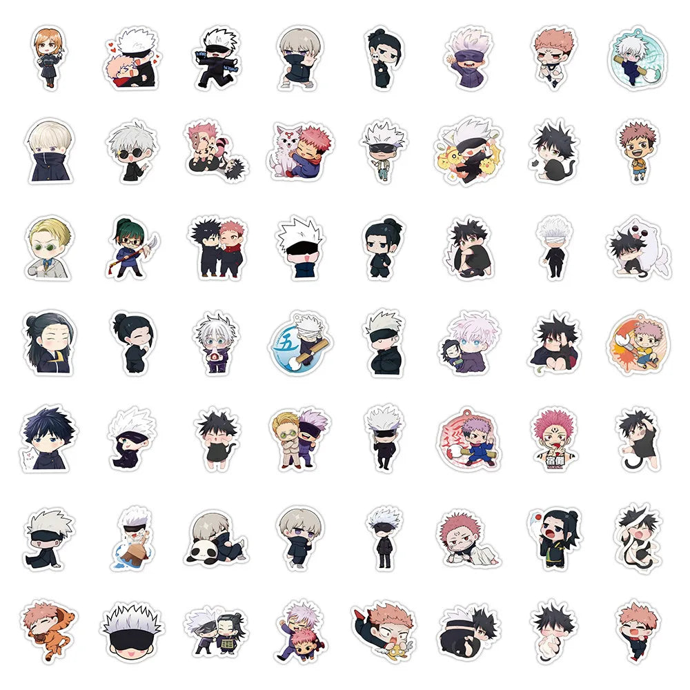 Lot de 30/60/180 autocollants Jujutsu Kaisen, dessin animé, mignon, Satoru, Gojo, Itadori, Yuji, papeterie, téléphone, ordinateur portable, agenda, Kawaii
