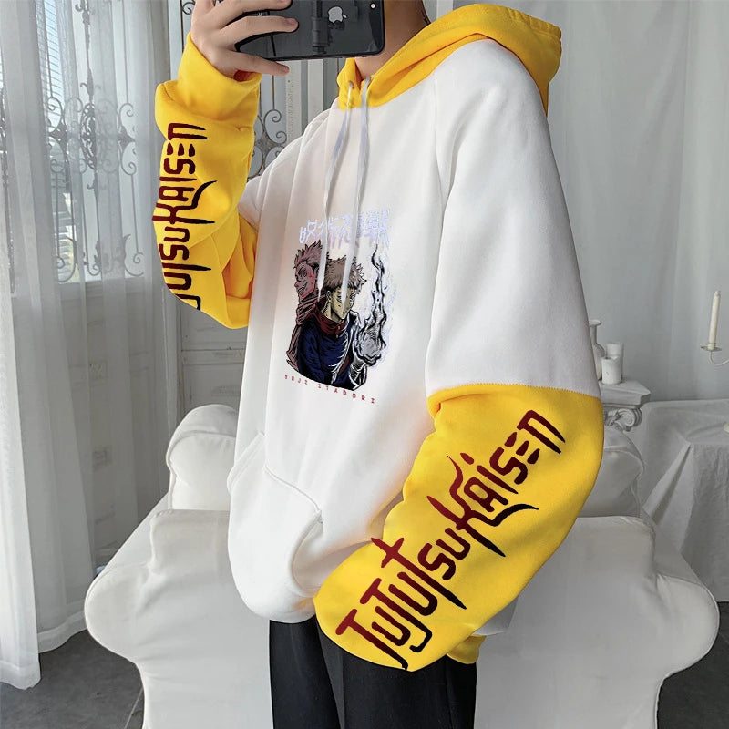 Japanese Anime Jujutsu Kaisen Hoodies Gothic Sukuna Ryoumen Yuuji Itadori Autumn Winter Men Plus Size Long Sleeve Sweatshirts - Jujutsu Kaisen Merch - Free Shipping Buy Now