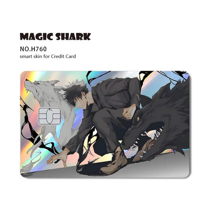 J-Jujutsu K-Kaisen Anime Laser Holographic Itadori Yuji Megumi Fushiguro Gojo Satoru Credit Debit Bank Card Sticker Film Skin