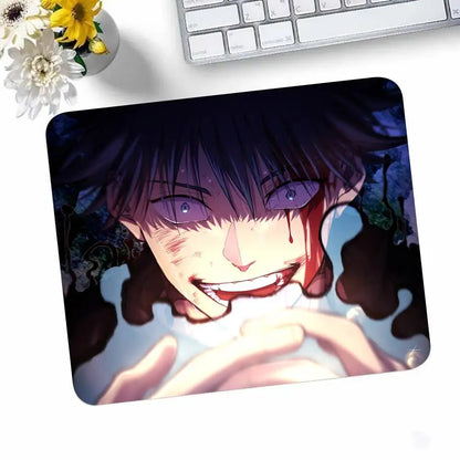 Anime Jujutsu Kaisen Fushiguro Megumi Mousepad Small LockEdge Mouse Pad For Gamers Computer Desk Pad Rectangular Anti-slip