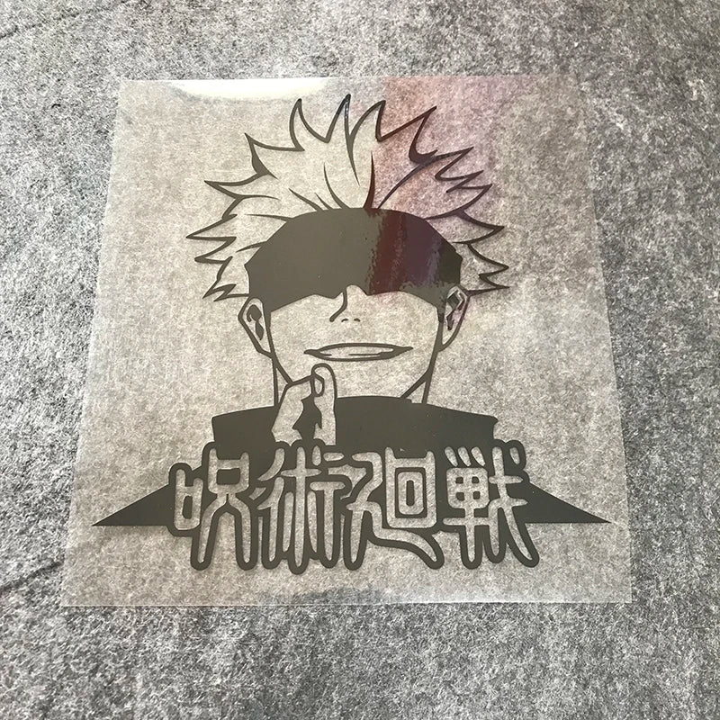 Jujutsu Kaisen Anime Peripherals Gojo Satoru Car Reflective Laser Stickers Motorcycle Computer Notebook Computer Case Stickers